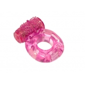 Розовое эрекционное кольцо с вибрацией Rings Axle-pin - Lola Games - в Красноярске купить с доставкой