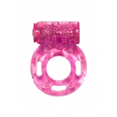 Розовое эрекционное кольцо с вибрацией Rings Axle-pin - Lola Games - в Красноярске купить с доставкой