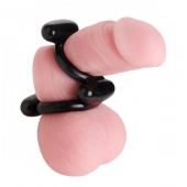 Двойное эрекционное кольцо Dual Stretch To Fit Cock and Ball Ring - XR Brands - в Красноярске купить с доставкой
