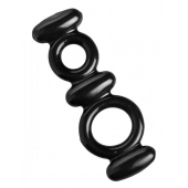 Двойное эрекционное кольцо Dual Stretch To Fit Cock and Ball Ring - XR Brands - в Красноярске купить с доставкой