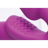 Ярко-розовый безремневой вибрострапон Evoke Vibrating Strapless Silicone Strap-on Dildo - XR Brands - купить с доставкой в Красноярске