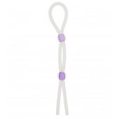 Прозрачное эрекционное кольцо-лассо SILICONE LASSO COCK RING DUAL BEADS - NMC - в Красноярске купить с доставкой