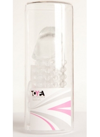 Гелевая прозрачная насадка с 2 отростками - 13 см. - Toyfa Basic - в Красноярске купить с доставкой