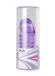 Закрытая фиолетовая насадка с 2 отростками - 13 см. - Toyfa Basic - в Красноярске купить с доставкой