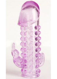 Закрытая фиолетовая насадка с 2 отростками - 13 см. - Toyfa Basic - в Красноярске купить с доставкой