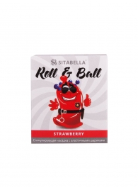 Стимулирующий презерватив-насадка Roll   Ball Strawberry - Sitabella - купить с доставкой в Красноярске