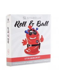 Стимулирующий презерватив-насадка Roll   Ball Strawberry - Sitabella - купить с доставкой в Красноярске