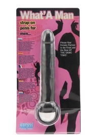 Чёрная насадка на пенис для анальной стимуляции WHATA MAN - 16 см. - Seven Creations - в Красноярске купить с доставкой