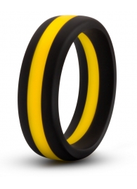 Черно-желтое силиконовое эрекционное кольцо Silicone Go Pro Cock Ring - Blush Novelties - в Красноярске купить с доставкой