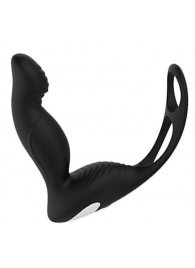 Черный вибромассажер простаты P-PLEASER W ERECTION ENHANCE - Dream Toys - в Красноярске купить с доставкой