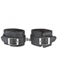 Черные фиксаторы для ног на цепи с мехом внутри - Lux Fetish - купить с доставкой в Красноярске