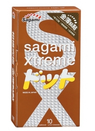 Презервативы Sagami Xtreme FEEL UP с точечной текстурой и линиями прилегания - 10 шт. - Sagami - купить с доставкой в Красноярске