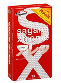 Утолщенные презервативы Sagami Xtreme Feel Long с точками - 10 шт. - Sagami - купить с доставкой в Красноярске