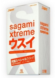 Ультратонкие презервативы Sagami Xtreme SUPERTHIN - 15 шт. - Sagami - купить с доставкой в Красноярске