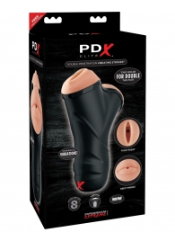 Мастурбатор в колбе с двумя тоннелями Double Penetration Vibrating Stroker - Pipedream - в Красноярске купить с доставкой