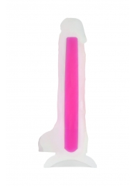 Прозрачно-розовый фаллоимитатор, светящийся в темноте, Clark Glow - 22 см. - ToyFa купить с доставкой в интернет-магазине Orgasmix в Красноярске Прозрачно-розовый фаллоимитатор, светящийся в темноте, Clark Glow - 22 см. - ToyFa