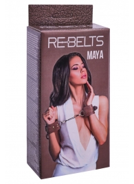 Коричневые кожаные наручники Maya - Rebelts - купить с доставкой в Красноярске