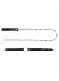 Черный поводок и чокер с кольцом Rada - Rebelts - купить с доставкой в Красноярске