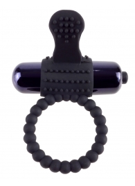 Черное эрекционное виброкольцо Vibrating Silicone Super Ring - Pipedream - в Красноярске купить с доставкой