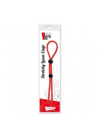 Красное лассо на пенис с двумя бусинами STRETCHY LASSO CAGE - Dream Toys - в Красноярске купить с доставкой
