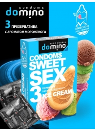 Презервативы для орального секса DOMINO Sweet Sex с ароматом мороженого - 3 шт. - Domino - купить с доставкой в Красноярске