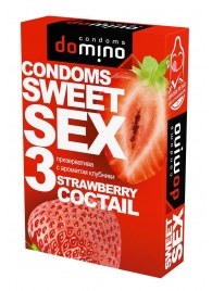 Презервативы для орального секса DOMINO Sweet Sex с ароматом клубничного коктейля  - 3 шт. - Domino - купить с доставкой в Красноярске