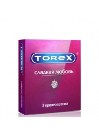 Презервативы Torex  Сладкая любовь  с ароматом клубники - 3 шт. - Torex - купить с доставкой в Красноярске