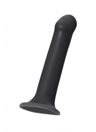 Черный фаллос на присоске Silicone Bendable Dildo L - 19 см. - Strap-on-me - купить с доставкой в Красноярске