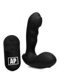 Черный стимулятор простаты Alpha-Pro 7X P-Milker Silicone Prostate Stimulator with Milking Bead - XR Brands - в Красноярске купить с доставкой