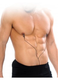 Черные электрические зажимы для сосков Shock Therapy Nipple Clamps - Pipedream - купить с доставкой в Красноярске