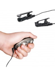 Черные электрические зажимы для сосков Shock Therapy Nipple Clamps - Pipedream - купить с доставкой в Красноярске