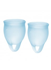 Набор голубых менструальных чаш Feel confident Menstrual Cup - Satisfyer - купить с доставкой в Красноярске