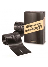 Черные ленты для связывания SILKY SENSUAL HANDCUFFS - Bijoux Indiscrets - купить с доставкой в Красноярске