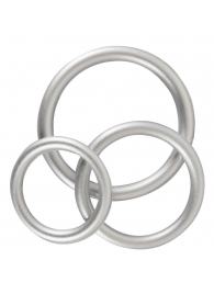 Набор из 3 эрекционных колец под металл Metallic Silicone Cock Ring Set - Orion - в Красноярске купить с доставкой