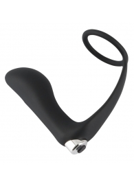 Черное эрекционное кольцо с анальной вибропробкой Vibrating Ring   Plug - Orion - в Красноярске купить с доставкой