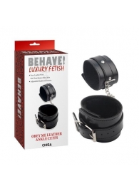 Черные оковы на ноги Obey Me Leather Ankle Cuffs - Chisa - купить с доставкой в Красноярске