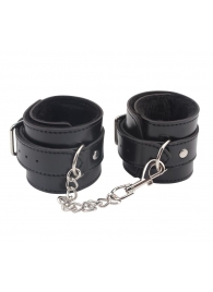 Черные оковы на ноги Obey Me Leather Ankle Cuffs - Chisa - купить с доставкой в Красноярске