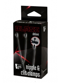 Черные зажимы на соски и клитор на цепочке DELUXE NIPPLE   CLIT CLAMPS - Dream Toys - купить с доставкой в Красноярске