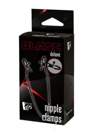 Черные зажимы на соски на цепочке BLAZE DELUXE NIPPLE CLAMPS - Dream Toys - купить с доставкой в Красноярске