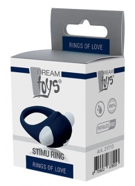 Гладкое синее эрекционное виброкольцо STIMU RING - Dream Toys - в Красноярске купить с доставкой