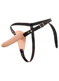 Телесный поясной страпон с вибрацией Vibrating Strap-On - 15,7 см. - Orion - купить с доставкой в Красноярске