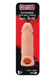 Телесная насадка EXTENDER WITH BALL STRAP 5.5 - 14 см. - Dream Toys - в Красноярске купить с доставкой