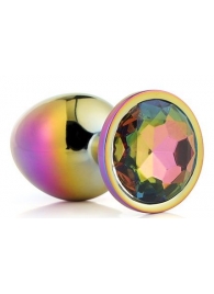 Голографическая анальная втулка с радужным кристаллом - 7,1 см. - Dream Toys - купить с доставкой в Красноярске