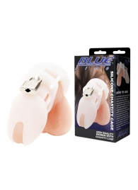 Белая клетка целомудрия Silicone Chastity Cage - BlueLine - купить с доставкой в Красноярске