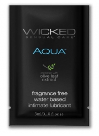 Легкий лубрикант на водной основе с алое Wicked Aqua - 3 мл. - Wicked - купить с доставкой в Красноярске