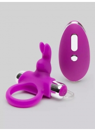 Лиловое виброкольцо с пультом ДУ Remote Control Cock Ring - Happy Rabbit - в Красноярске купить с доставкой