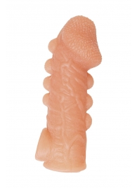 Телесная закрытая насадка с шишечками Cock Sleeve Size S - 13,8 см. - KOKOS - в Красноярске купить с доставкой