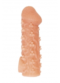 Телесная закрытая насадка с пучками шишечек Cock Sleeve Size S - 13,8 см. - KOKOS - в Красноярске купить с доставкой