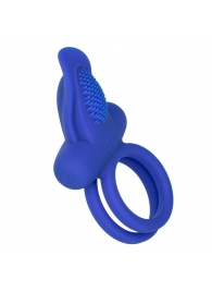 Синее перезаряжаемое эрекционное кольцо Silicone Rechargeable Dual Pleaser Enhancer - California Exotic Novelties - в Красноярске купить с доставкой