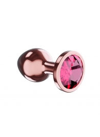 Пробка цвета розового золота с малиновым кристаллом Diamond Ruby Shine S - 7,2 см. - Lola Games - купить с доставкой в Красноярске